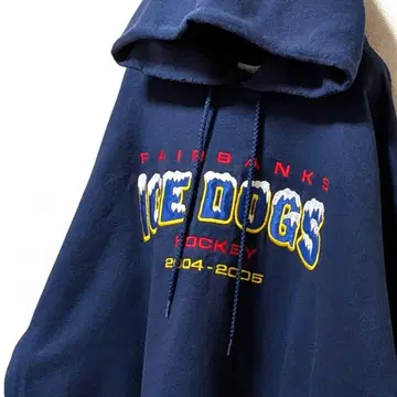 포트&컴퍼니 페어뱅크스 아이스독스 자수 후드티 네이비 XL 구제 의류