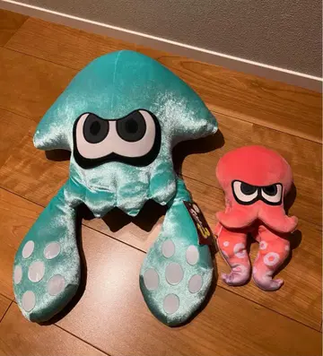 스프라툰 오징어 그린 봉제 인형 문어 레드 S