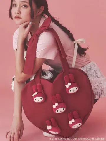 메리제니 마이멜로디 하트 토트백 레드