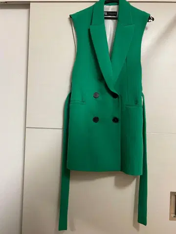 ZARA 그린 더블 브레스트 베스트