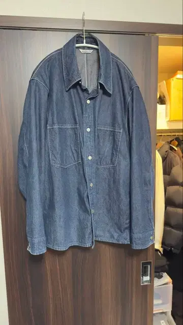 Auralee HARD TWIST LIGHT DENIM 셔츠