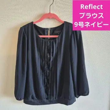 새상품급 Reflect 네이비 플리츠 긴팔 블라우스 M