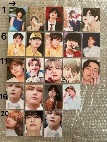 BTS V 사진 하프 사이즈 22장 세트