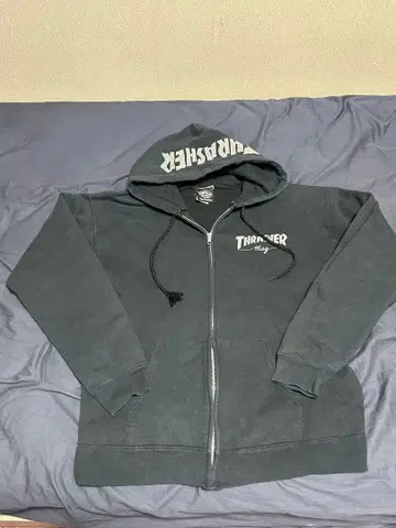 THRASHER 집업 후드티 블랙