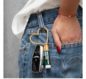 BASICS GOLD PLATING HEART CARABINER