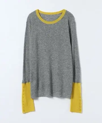 지나시스 14G 리브 바이컬러 풀오버 그레이