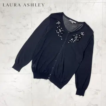 로라 애슐리 비쥬 크루넥 가디건 블랙 사이즈 S*HD201