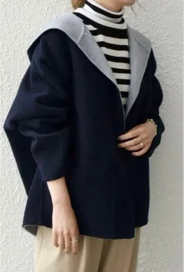 [ 미사용 새상품 ] SHIPS any 울 판초 코트