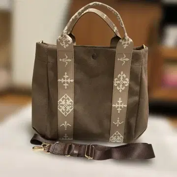 러셋 모노그램 핸들 미니 토트