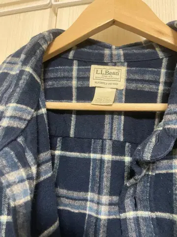 L.L.Bean 헤비 플란넬 셔츠 네이비/화이트