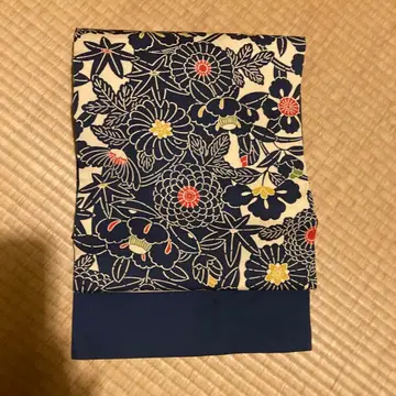 꽃무늬 나고야 오비 네이비