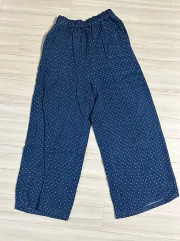 Kastane 네이비 도트 무늬 코튼 팬츠