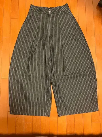 PUSH PUSH 스트라이프 와이드 팬츠 L 사이즈 블랙