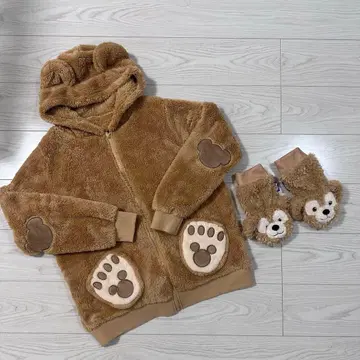 디즈니씨 더피 복슬복슬 후드티 장갑 세트