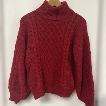 SIMPLICITE 빨간색 하이넥 니트 이에나 b.c.stock