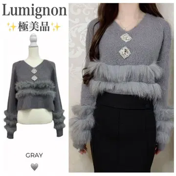새상품급 lumignon 미뇽 kirakira fur knit tops
