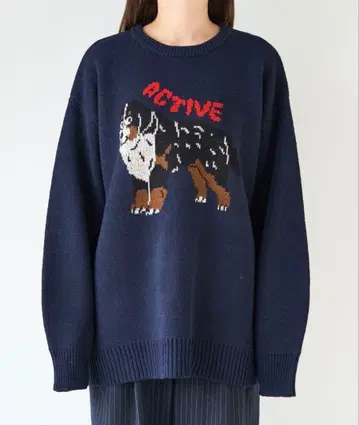 FREAK'S STORE 자카드 니트 풀오버 DOG