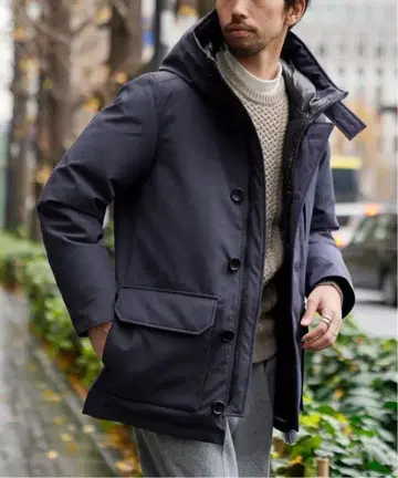 에디피스 멜란지웨더 크로스 다운 블루종 네이비 M