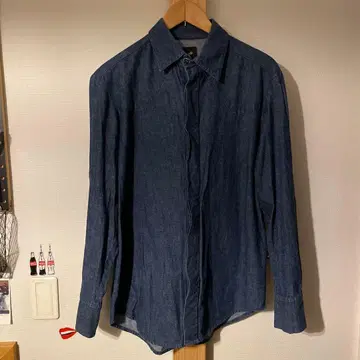 GENERIC 코스튬 다크 블루 데님 셔츠 M