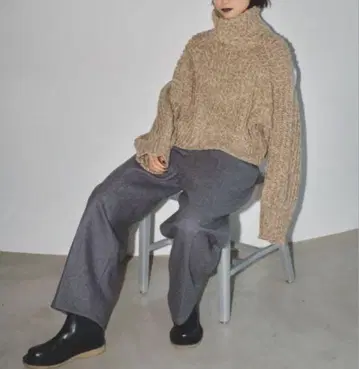 TODAYFUL 볼륨 터틀 니트 로우 게이지