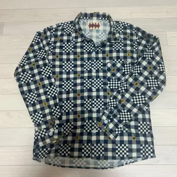 WEIRDO 긴팔 셔츠 올 패턴 네이비 CHECKER-SHIRTS