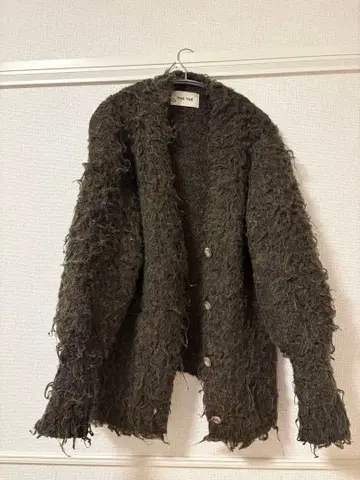 THE TOE 샤기 니트 가디건 카키 S