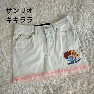 레어 리틀트윈스타 키키라라 산리오 데님 레이스 미니 스커트
