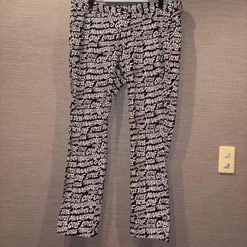 2세트 맨싱 팬츠 블랙 화이트 프린트 사이즈 96 & 선바이저