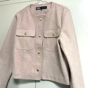 ZARA 핑크 노카라 자켓