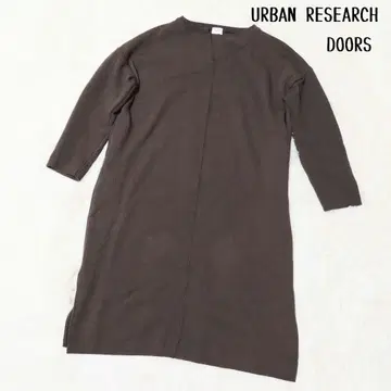 URBAN RESEARCH DOORS 긴팔 롱 니트 원피스 속기모