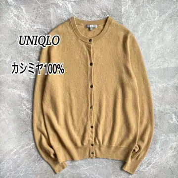 XL 유니클로 캐시미어 100% 크루넥 가디건 긴팔 여성용