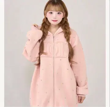 다리치 darich DD 로고 비쥬 지퍼 후드티 핑크 PNK 택 포함