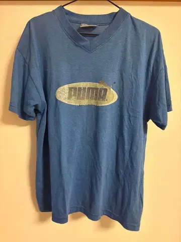 PUMA 파랑 V넥 T셔츠 S