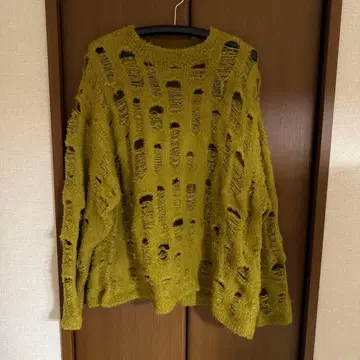 nui 오버 사이즈 니트 스웨터 올리브 그린