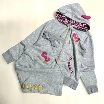 Y2K 헤이세이 갸루 헬로키티 맨투맨 세트 귀달이 리본