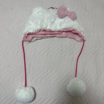 USJ 귀 달린 화이트 모자 폼폼 포함