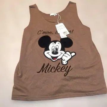 제이다 디즈니 미키 자수 아플리케 탱크탑 맨투맨 모카