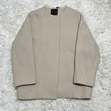 컨디션 최상 22AW 플라스테 마테코 노카라 코트 히요쿠 울 베이지