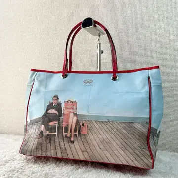 Anya Hindmarch 포토 프린트 토트백 A4 수납 가능 레드