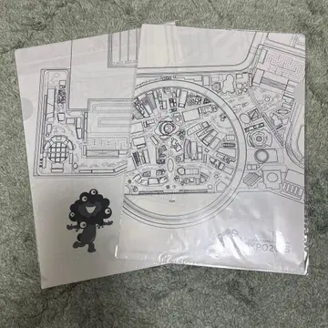 오사카 만박 EXPO2025 회장도 클리어 파일 A4 흑백 2장 세트