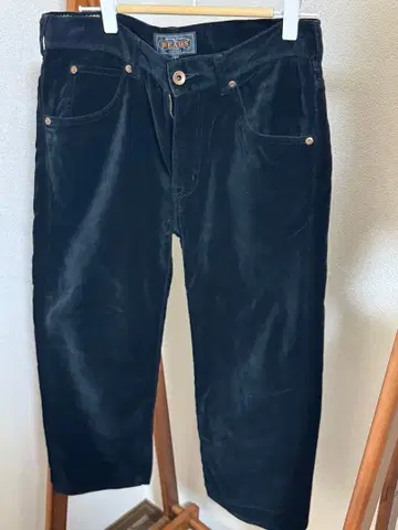 BEAMS 블랙 코듀로이 팬츠 S