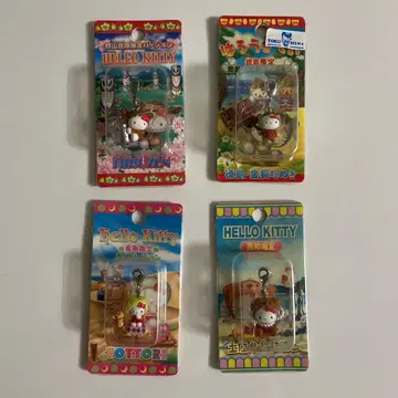 HELLO KITTY 지역 한정판 지퍼 마스코트 4개 세트