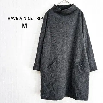 [하바나이스트립] 튜닉 M 그레이 울 하이넥 가을/겨울 새상품급