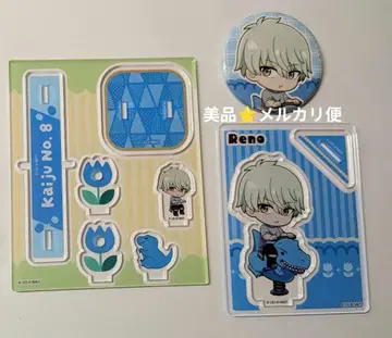 새상품급 괴수8호 유구ver. 이치카와 레노 아크릴 스탠드 & 캔뱃지