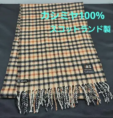 닥스 캐시미어 100% 머플러 하우스 체크 스코틀랜드제 새상품급
