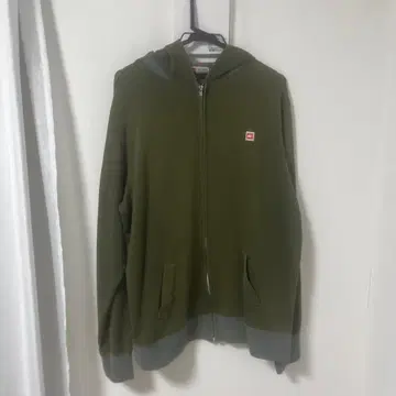 XLARGE 올리브 그린 풀 집업 후드티 XL