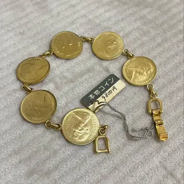 정품 코인 팔찌 골드 컬러 엘리자베스 여왕