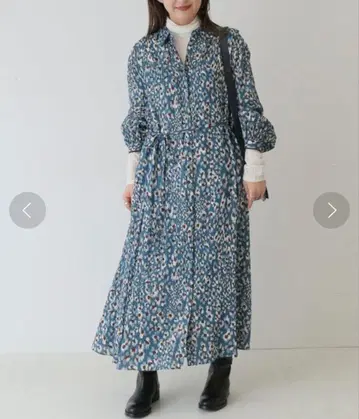 슬로브 이에나 뉴앙스 플라워 플레어 원피스