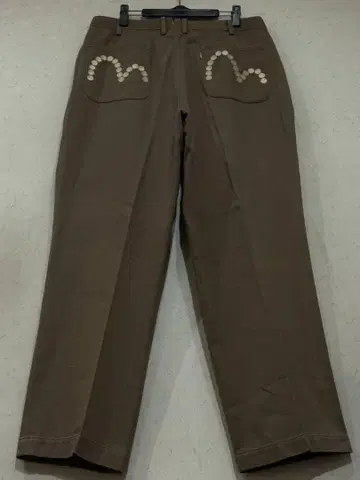 에비수 에비수 갈매기 도트 자수 턱 피케 팬츠 그레이 베이지