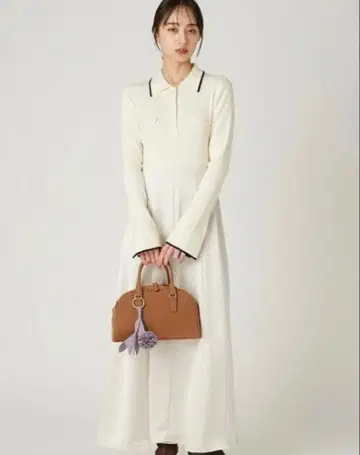 프레이 아이디 오픈 폴로 카라 니트 원피스